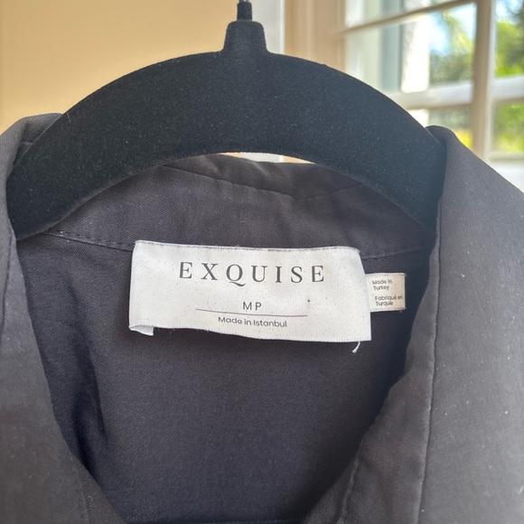 ESQUISE Tobie Mini Shirt Dress Anthropologie Black Size Medium Petite - Picture 8 of 10